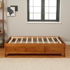Twin Size Wood Platform Bed Frame with Storage Drawers, Slatted Support, Solid Pine Construction, Espresso Finish - 4 of 4