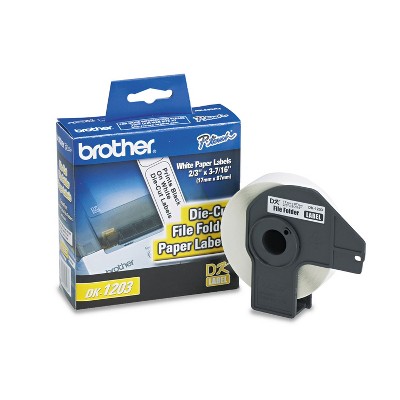 Brother Die-Cut File Folder Labels .66" x 3.4" White 300/Roll DK1203