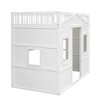 House Loft Bed Frame for Kids, WoodLoft Bed with Windows and Guardrail, Playhouse Bed for Boys & Girls - 4 of 4