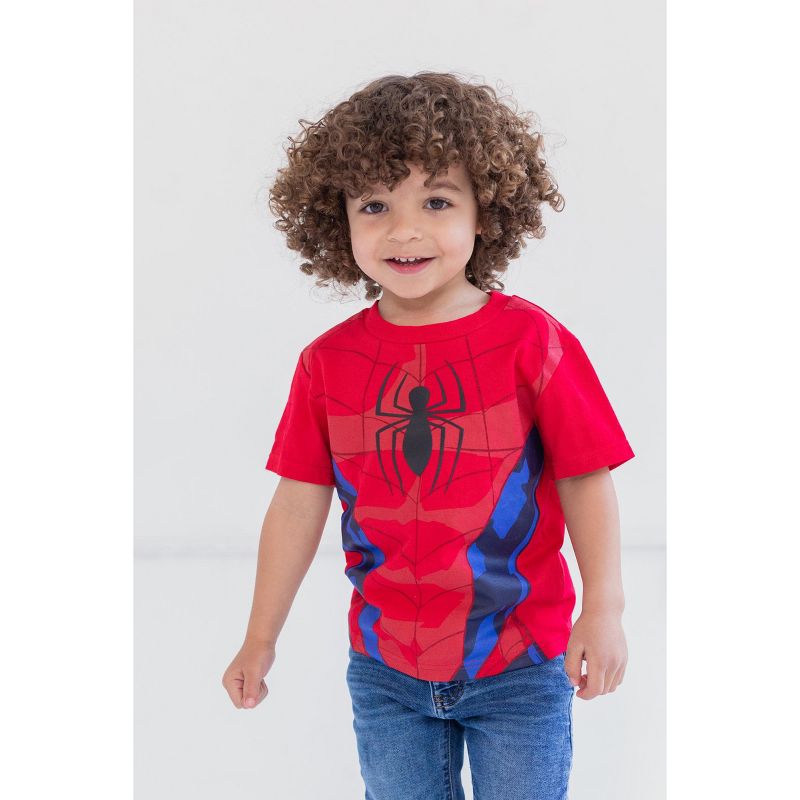 Marvel Spider-Man 4 Pack Pullover T-Shirts Toddler, 2 of 10