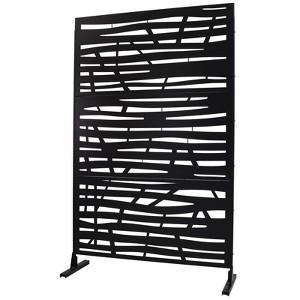 DSVIMOY Outdoor & Indoor Privacy Screen, Freestanding Decorative Privacy Screen for Deck Balcony Patio, Black, 48"*76"*16" - 1 of 4