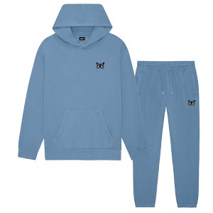 Dalix Butterfly Embroidery Midweight Fleece Sweatsuit Set Hoodie Jogger Soft Fleece Relaxed Fit Lounge Womens - 1 of 4