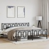vidaXL Metal King Bed Frame - Black 76"x79.9" with Headboard & Footboard, Steel Construction - 3 of 4
