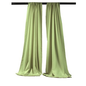 Slickblue Pack of 2 Polyester Backdrop Drapes – 96"H x 58"W, Rod Pocket, Semi Sheer, Serged Edges, 41 Colors Options - 1 of 3