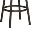 Elm Lane Roark Hammered Bronze Swivel Bar Stools Set of 2 Brown 29 1/2" High Industrial with Backrest Footrest for Kitchen Counter Height Island Home - 3 of 4