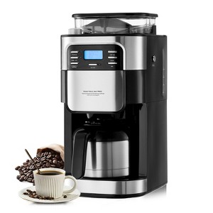 VEVOR Coffee Maker with Grinder, 8 Cup Coffee Machine, Grind and Brew Coffee Maker with 3 Brew Strength Control, 24-Hour Timer for Auto Brew - 1 of 4