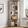Hommoo 6-Tier Corner Bookshelf Natural - 3 of 4