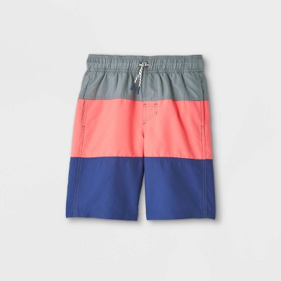 boys pink swim trunks