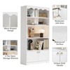 63-Inch Tall 5-Tier Wooden Bookshelf Retro Style Open Bookcase Floor Standing Storage Organizer for Library Bedroom Office, White - 4 of 4