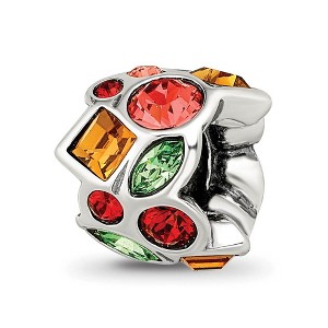 Black Bow Jewelry Sterling Silver with Multicolor Crystals Medley Bead Charm - 1 of 4