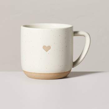 12oz Stoneware Heart Mug Cream/Clay - Hearth & Hand™ with Magnolia