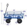 SEVOBAL Utility Storage Cart Garden Tool Trailer, Multi-Functional Freight Trailer, Easy Transportation Of Firewood, Blue, 37.00"*19.48"*40.15" - 3 of 4