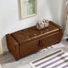 ACEPANO 48 in. W Upholstered Tufted Faux Leather PU Ottoman Bench with Storage-Brown - 3 of 4