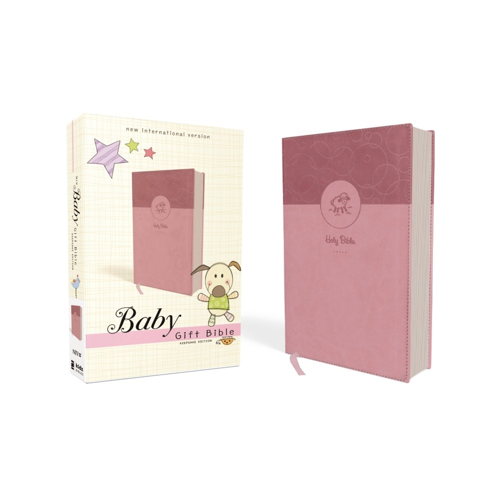 Niv, Baby Gift Bible, Holy Bible, Leathersoft, Pink, Red Letter, Comfort Print - by Zondervan (Leather Bound)