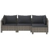 vidaXL 4 Piece Patio Lounge Set with Cushions Gray Poly Rattan - 4 of 4