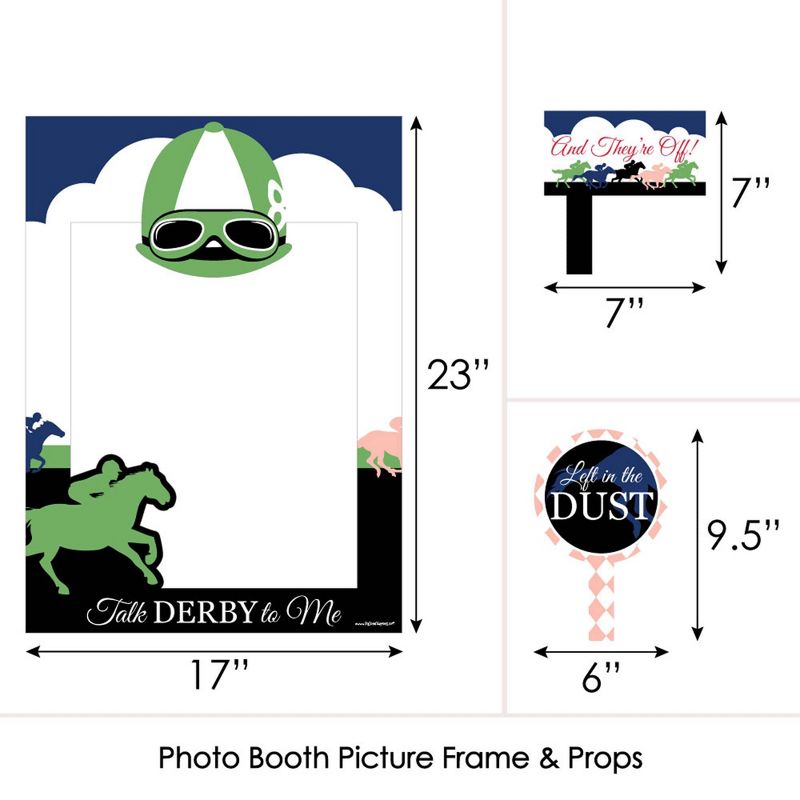 Big Dot of Happiness Kentucky Horse Derby - Horse Race Party Selfie Photo Booth Picture Frame & Props - Printed on Sturdy Material, 5 of 8