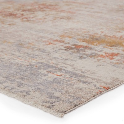 Ivory and Multicolor Abstract Stain-Resistant Area Rug