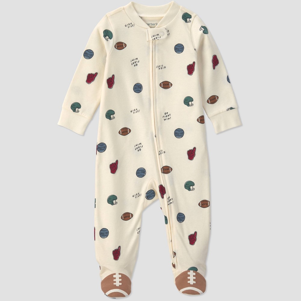 Carter's Just One You® Baby Boys' Football Sleep N' Play - White Newborn