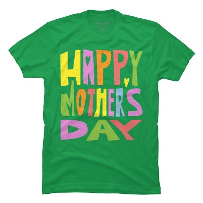 Men's Design By Humans Happy Mother's Day Colorful Text By Yunta T-Shirt