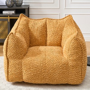 Lyngins Premium Chenille Bean Bag Chair, Lightweight Square Lazy Chair with Armrests & Handle, Stylish Accent Chair, Single Sofa Chair for Adults - 1 of 4