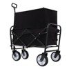 VisioGear Multi-use Bag Collapsible Foldable Wagon Cart, Beach Wagon Grocery Cart with Liner Bag and Cover, Black, 25.98"*17.32"*37.4" - 4 of 4