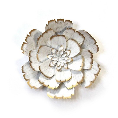 19.29" Metal Flower White - Stratton Home Décor