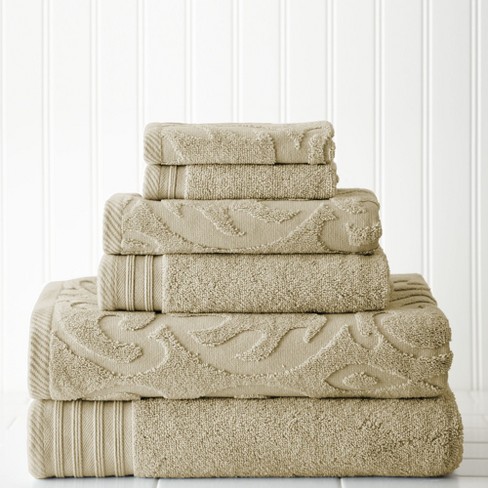 Modern Threads 6 Piece Jacquard Medallion Swirl Towel Set. - image 1 of 1