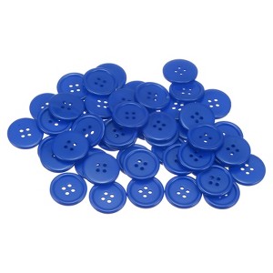 Unique Bargains Resin Craft Snap Round Flat 4-Hole Sewing Buttons 50 Pcs - 1 of 4