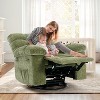 Rocking Recliner Chair with 360° Swivel, Upholstered Fabric Glider Recliner with Side Pockets, Q235 Steel Frame Single Sofa for Living Room - 3 of 4