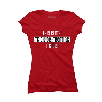 Junior's Design By Humans Trick Or Treating By beeyou T-Shirt