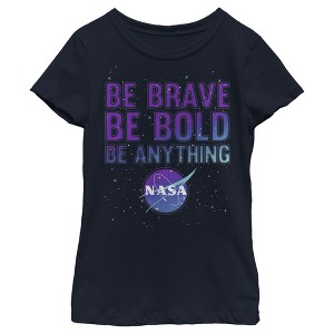 Girl's NASA Be Be Bold Be Anything Logo T-Shirt - 1 of 3