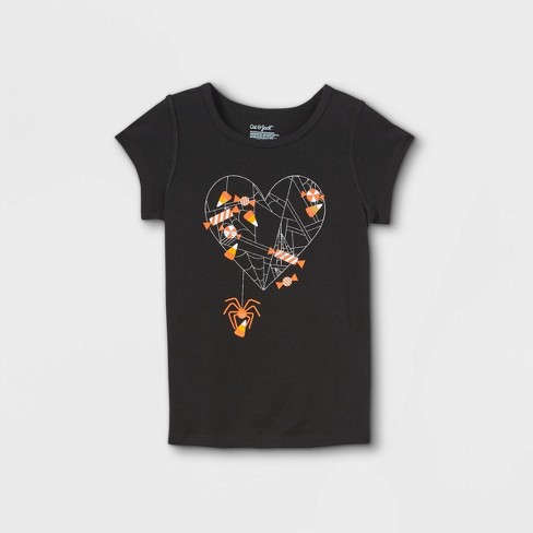 Download Toddler Girls Adaptive Halloween Printed Short Sleeve Graphic T Shirt Cat Jack Black 4t Target