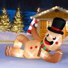 NAYSAYE Inflatable Holiday Decoration Lying Gingerbread Man Festive Yard Display for Home Garden, Brown, 118"*33.5"*70.8" - 2 of 4