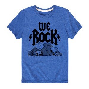 Boys' - Peanuts - We Rock Charlie Brown And Snoopy Short Sleeve Graphic T-Shirt - 1 of 4