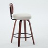 GDFStudio Sean 25.59" Faux Leather Upholstered Rattan Back Swivel Bar Stool with Footrest - 4 of 4