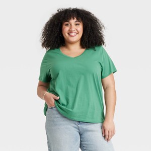 Women's Short Sleeve V-Neck T-Shirt - Ava & Viv™ - 1 of 3