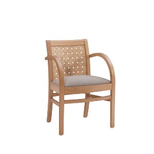 Sumpter Transitional Woven Armchair Natural - Linon: Beechwood Frame, Polyester Upholstery, Foam Fill - 1 of 4