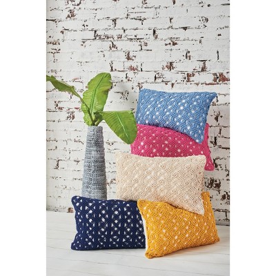Indigo Handcrafted Macramé Rectangular Throw Pillow Set