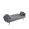 NicBex Couches for Living Room 68.3" Adjustable Sofa Bed Soft Modern Velvet Fluffy Upholstered 2-seater Sleeper Sofa Bed with 2 Throw Pillows - image 2 of 4