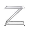 Dexmalle Z Shape Bar Kitchen Cart with Glass Top and White Frame - 4 of 4