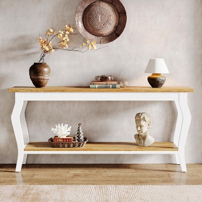 Tribesigns 70.87 Inches Extra Long Sofa Table with 2-Tier Storage