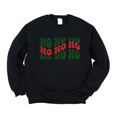 Simply Sage Market Women's Graphic Sweatshirt Ho Ho Ho Wavy Puff Print