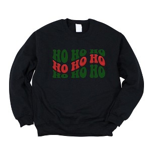 Simply Sage Market Women's Graphic Sweatshirt Ho Ho Ho Wavy Puff Print - 1 of 4