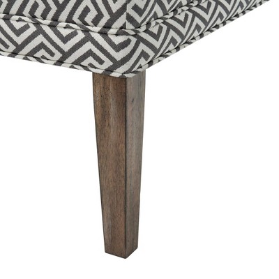Transitional Brown Faux Leather and Wood Dining Settee with Pillows