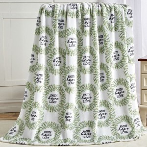Plazatex Faith Hope And Love Micro plush Decorative All Season Multi Color 50" X 70" Throw Blanket - 1 of 3