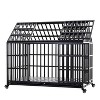 JUJABU 52" Heavy Duty Dog Crate Large Dog cage with 4 Lockable Wheels - 3 of 4