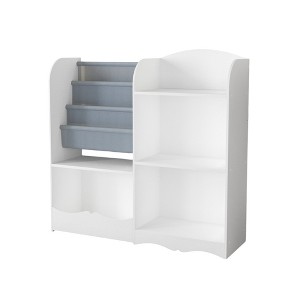 Fontoi Decorative Bookshelf, 3 Tier Bookshelf, Fabric Storage Organizer, Kid Bookcase for Kids Rooms Bedroom Playroom Nursery, White, 9.3"*32.1"*33.7" - 1 of 4