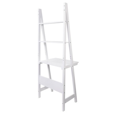 71" x 25" Three-Tier Providence Hart Floor Shelf and Desk White - Kiera Grace