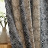 HLC.ME William Boho Damask Striped Back Tab Rod Pocket - Light Blocking Darkening Window Curtains, Set of 2 - 3 of 4