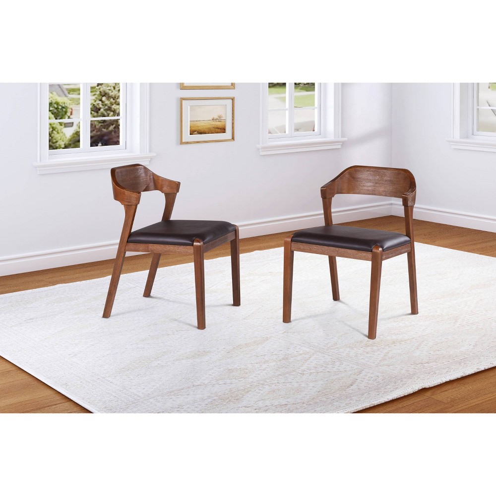 Set of 2 Rasmus Dining Side Chairs Brown/Chestnut - Boraam